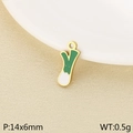 Cartoon Frühlingszwiebel Anhänger aus goldenem Edelstahl mit Emaille für DIY-Schmuck - Frühlingszwiebel (KLJ10405-ZLA)