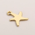 Colgante de estrella de mar dorada pulida para bisutería DIY en fondo beige - Dorado (KLJ4820-Z)