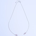 Detalle de cadena de plata S925 con elementos decorativos de piedras blancas y rojas - Color Oro Blanco Circonita Rojo Rosa (Tornillo De Cintura Pequeña)