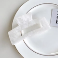 Large rectangular hair claw clip with white marble pattern and acetate finish - 10cm / Ink White