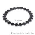 Detalle de cuentas de hematita negra de 2,3*8mm en una pulsera elástica de 19cm - Hexágono 2.3*8mm