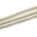 Polished silver hematite disc beads in three parallel strands for men's jewelry - Silver Spacers