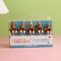 Five-piece set of brown cartoon bear birthday candles with colorful party hats - Party Hat Bear Candle