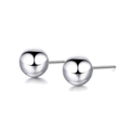 Polished silver stainless steel ball stud earrings with a minimalist mirror finish - 8mm / Steel