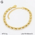 Detail view of gold titanium double chain bracelet with lobster clasp and extension chain - Link Buckle Style