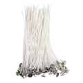 Pre-waxed cotton candle wicks with metal sustainers for DIY scented candle making - 8cm
