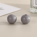 Set of two grey 16mm wooden beads with smooth finish and holes for DIY jewelry making - Light Gray