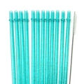 Set of 12 teal glitter reusable plastic straws with ring and cleaning brush accessory - Lake Blue