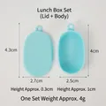 Light blue miniature dollhouse bento box set with plastic lunch container and lid - Lake Blue