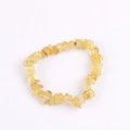 Handmade elastic bracelet with natural yellow gemstone chips in a bright finish - Citrine