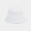 Detailed view of the white corduroy bucket hat texture and vertical ribbed fabric pattern - M (56-58cm) / White