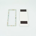 Magnetic floral daily planner with checklist and back magnets for fridge attachment - Light Green Floral
