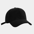 Close-up of black pinstripe corduroy baseball cap showing detailed vintage ribbed texture - Adjustable / Black