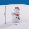 Miniature snowman figurine for DIY micro landscape Christmas decor, 4.1cm tall ornament - No.4 Peeking Snowman / Brown Antler Hat