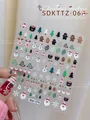 Stickers à ongles de Noël ultra-fins avec motifs Père Noël, renne et pain d'épices - Autocollant à Ongles de Noël Aha-074