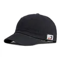Classic black cotton baseball cap with a short brim and retro patch on a white background - Black / Adjustable