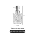 Small clear water ripple foaming bottle with silver pump dispenser, 145mm height - 300ml / Foam Dispenser - Round / Clear