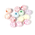 Colorful mix of soccer-shaped acrylic beads with central holes for DIY jewelry making - 12mm Colorful Soccer