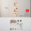Christmas wall hanging tree made of natural wood branches with warm LED lights and ornaments - Christmas Tree C (Battery Not Included)
