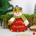 Sacchetto regalo di Natale a forma di pupazzo di neve con ricamo Merry Christmas - Pupazzo di neve