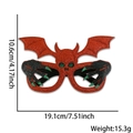 Occhiali di Halloween con corna da diavolo rosse glitterate e ali di pipistrello nere - Occhiali Diavolo Pipistrello Rosso