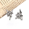 Antique silver fairy charms in vintage style for DIY necklace and jewelry making - Small Angel-15x21mm-0.8g-4632
