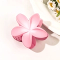 Sweet pink frangipani flower hair claw clip with a matte finish for women hairstyles - 8cm / Matte Gradient Pink