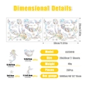 Rainbow butterfly static window film set 2 sheets 26 pieces dimension details for LS23018 - LS23018 Mermaid