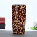 20oz stainless steel insulated tumbler with a stylish leopard print pattern and clear lid - Leopard Print
