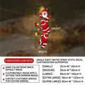 Christmas snowman and Santa static window stickers with Ho Ho Ho colorful text decal - Santa Claus / Small (25x60cm)