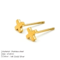 Boucles d'oreilles minimalistes en forme de X en acier inoxydable doré, taille 4x4mm - Forme X (YE14814) / Or