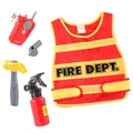 Kids firefighter role play set with red fire dept vest, extinguisher and toy tools - 570 Firefighter Suit (No Helmet)