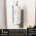 Gunmetal grey wall mounted kitchen paper towel holder with dimensions 27.3cm and 26.3cm - Square Base Single Rod with Hooks / Gunmetal