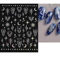 Holographic laser nail sticker with moon and sun patterns in SO-171 metallic style - SO-171 Element Totem / Holographic