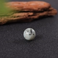 Green aventurine gemstone sphere 16mm bead with natural black speckles and texture - Tianshan Blue