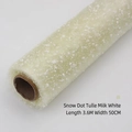 Milk white snow point mesh wrapping gauze for flower bouquets, 50cm x 3.6m roll - 50cmx3.6m / Creamy White
