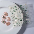 Adesivi per nail art floreali con giglio Calla e disegni di farfalle verdi - Stile Calla e Farfalla (FEB-621)
