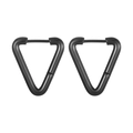 Pendientes triangulares negros minimalistas de acero inoxidable para hombres y mujeres - Negro