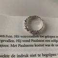Minimalist silver open ring with irregular lava texture and vintage aesthetic - Lava Texture Open Ring (J1966)