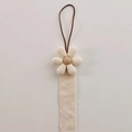 Beigefarbener Organizer für Haaraccessoires mit einer dekorativen 3D-Blume - Cremeweiße Große Blume