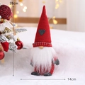 Red Christmas gnome plush with grey heart patch and 28cm size marking on festive background - Red Heart Hat 28cm