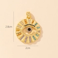 Golden Evil Eye pendant with colorful stones, dimensions 2.8cm height and 2cm width - Colorful Gemstone Radiating Style (33)