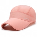 Pink quick-dry baseball cap with SPORTS embroidery and breathable ripstop texture - Adjustable / Pink