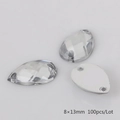 Clear pear-shaped acrylic sew-on rhinestones, 8x13mm size, 100pcs for DIY crafts - 8x13mm Clear White 100pcs/Pack