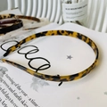 Diadema retro de acetato para mujer con diseño minimalista vintage de leopardo carey - Carey Oscuro - Forma de Gafas