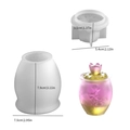 Stampo in silicone per vasetto candela loto con dimensioni e campione in resina rosa DIY - Stile 3 Barattolo di Loto