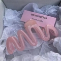 Pink wavy jelly shark hair claw clip presented in an elegant gift box packaging - Wave Jelly Pink-10.5cm