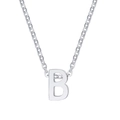 Collana in acciaio inossidabile argento con un ciondolo lucido a forma di lettera B maiuscola - Lettera B / Argento