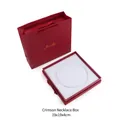 Burgundy jewelry gift box set with matching ribbon bag and necklace insert 19x19x4cm - Side Bow Single Box/19x19x4cm / Wine Red