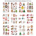 Set di 12 tatuaggi temporanei natalizi con omini di pan di zenzero e renne festive - Tatuaggi con Motivi Natalizi Serie WJ